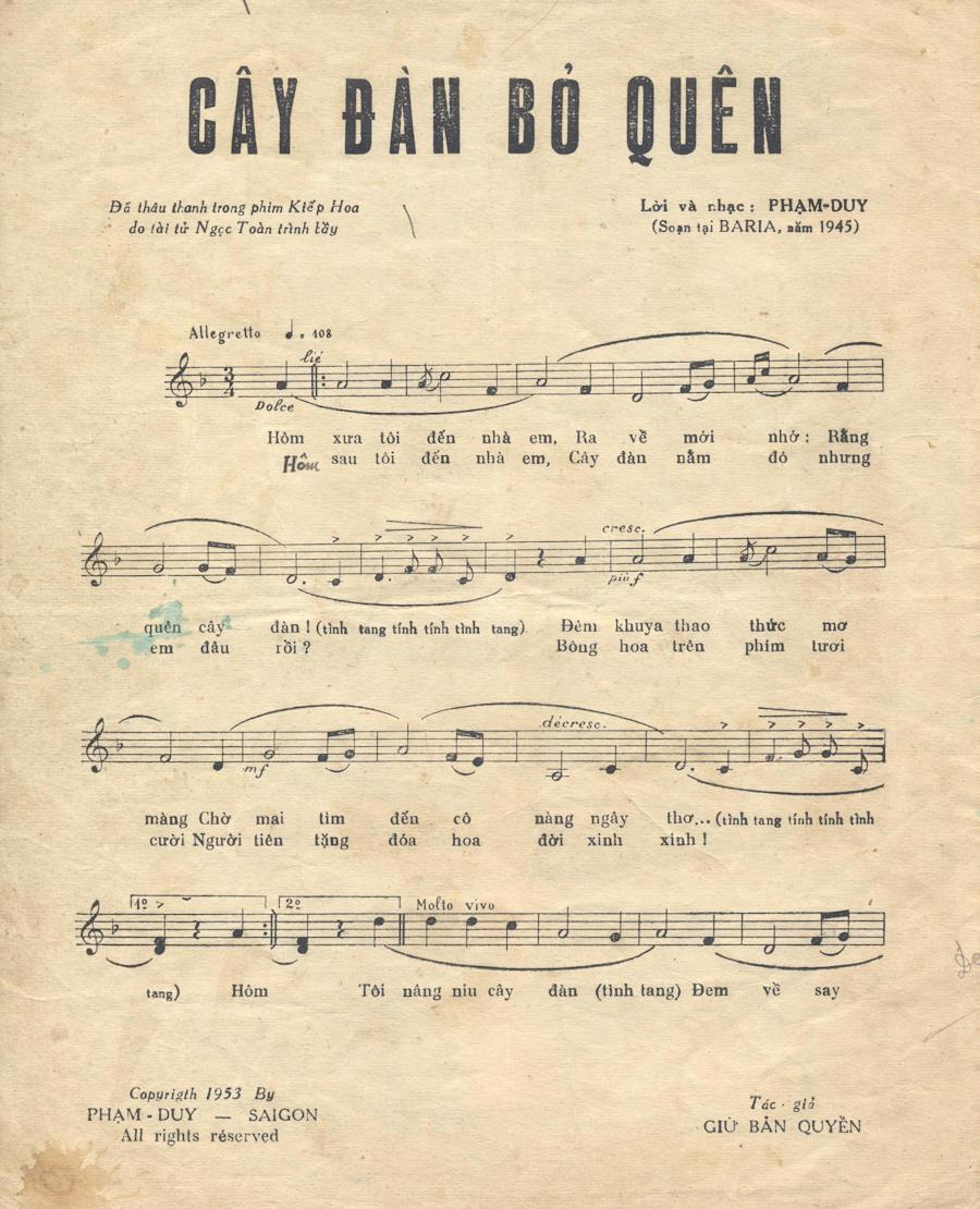 Cây Đàn Bỏ Quên - Phạm Duy