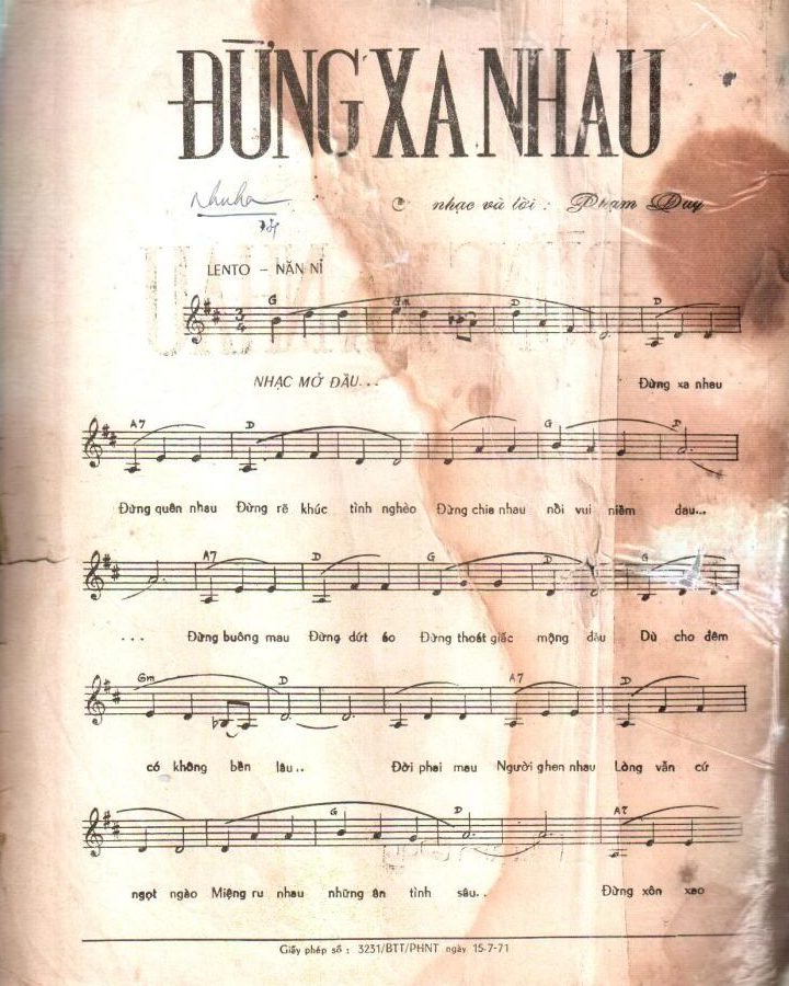 Đừng Xa Nhau - Phạm Duy