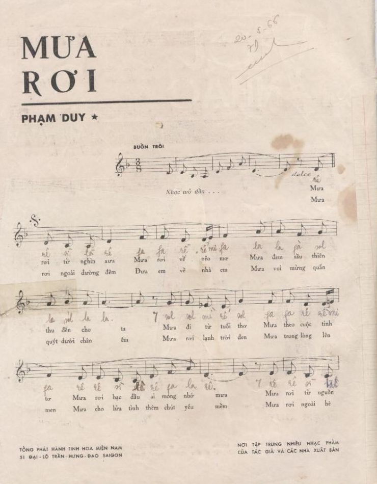 Mưa Rơi - Phạm Duy