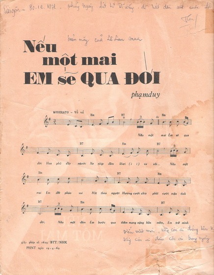 Nếu Một Mai Em Sẽ Qua Đời - Phạm Duy