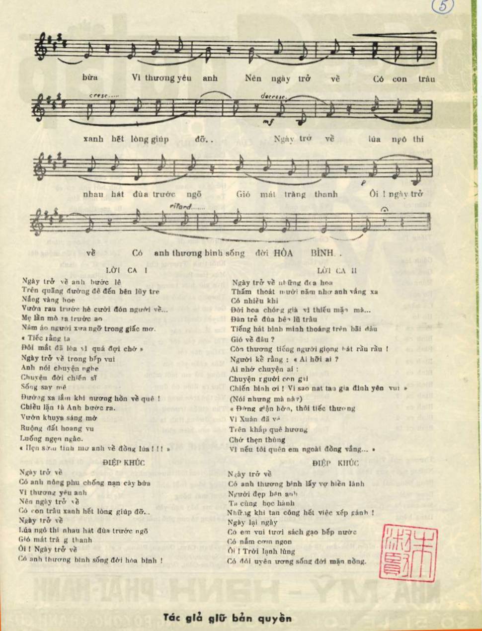 Ngày Trở Về - Phạm Duy