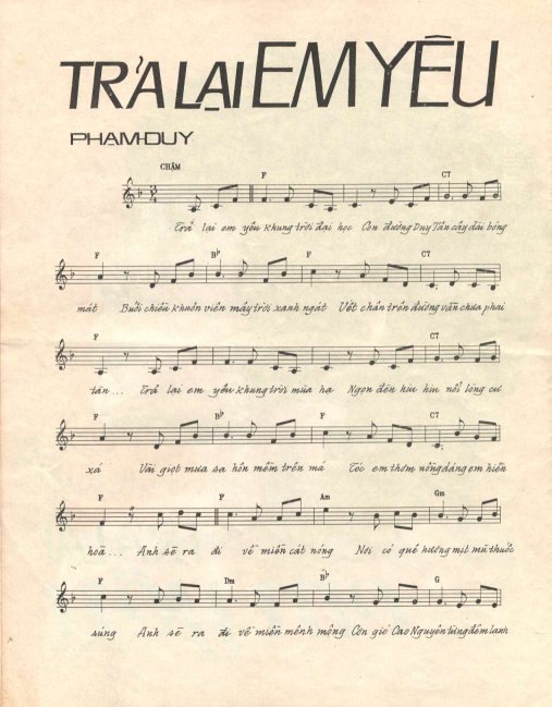 Trả Lại Em Yêu - Phạm Duy